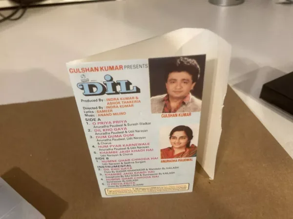 Dil Cassette Tape Bollywood 1990 Soundtrack Anand Milind T-Series - Image 3
